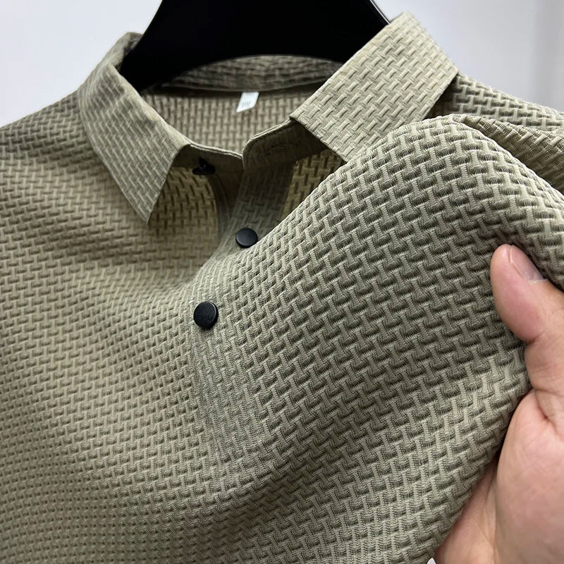 Oliver Polo Tricot Pour Homme Amawinc Polyester Respirant Ouverture Bouton Facile Polyvalence Toute L Année