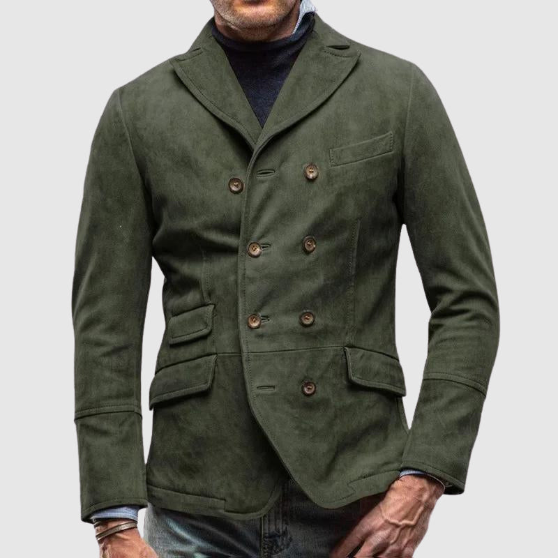 Veste Blazer Vintage Valor Theodore Willow Avec Texture Daim Luxueuse Et Boutonnage Simple