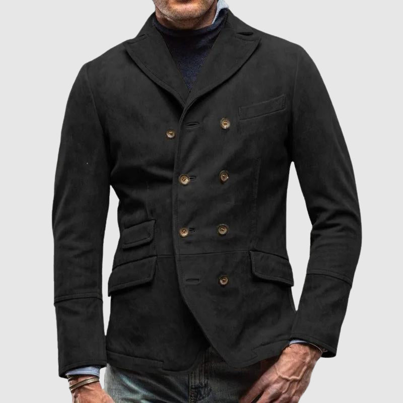 Veste Blazer Vintage Valor Theodore Willow Avec Texture Daim Luxueuse Et Boutonnage Simple