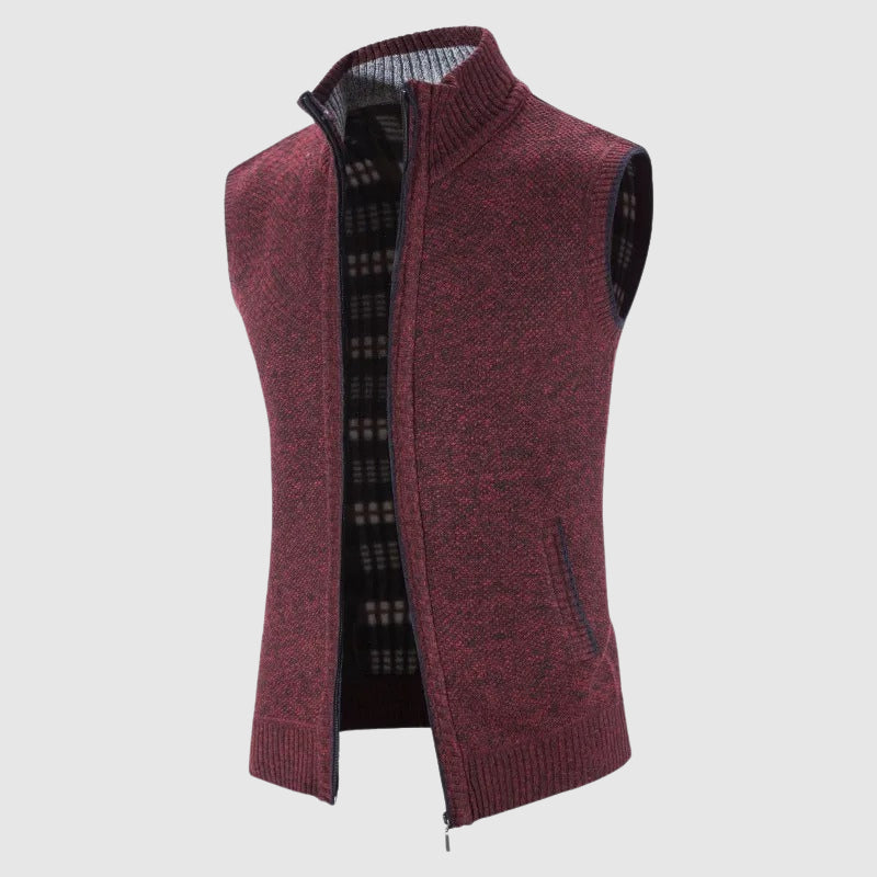 Gilet Tricot Zippé En Laine Theodore Willow Coupe Ajustée Et Douillet Pour Une Tenue Polyvalente