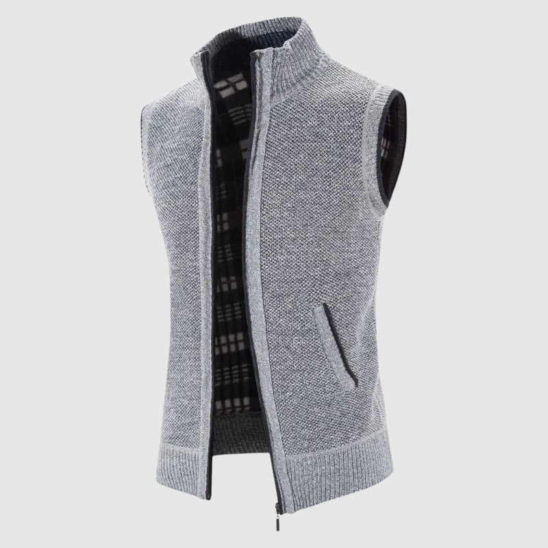 Gilet Tricot Zippé En Laine Theodore Willow Coupe Ajustée Et Douillet Pour Une Tenue Polyvalente