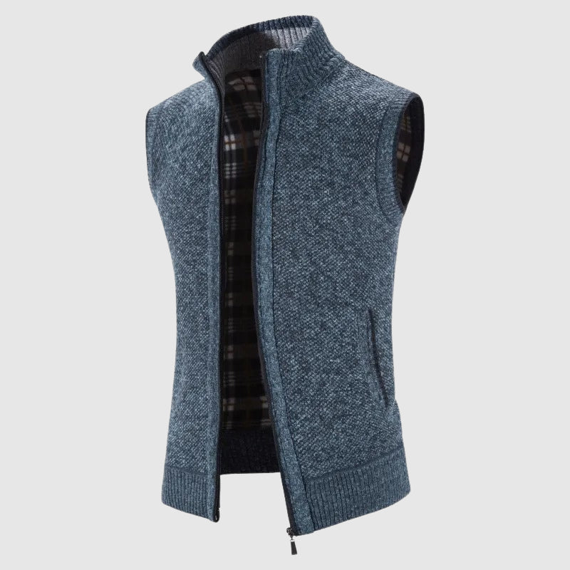 Gilet Tricot Zippé En Laine Theodore Willow Coupe Ajustée Et Douillet Pour Une Tenue Polyvalente