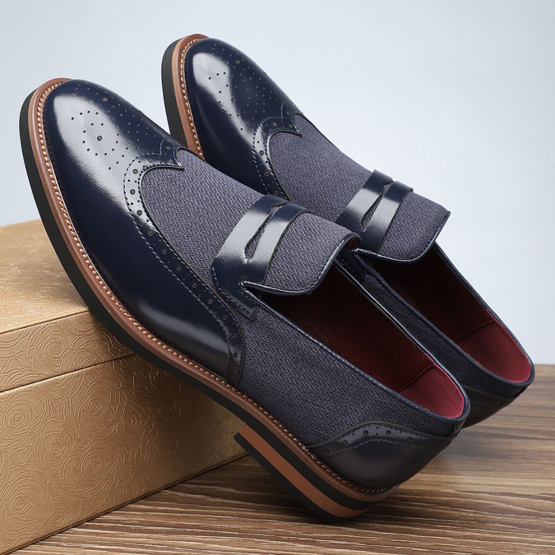 Theodore Mocassins Brogue En Cuir Avec Tressage Détaillé Slip On Pour Tenue Formelle Ou Décontractée