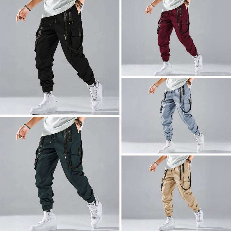 Theodore Willow Pantalon Cargo Lisbonne Streetwear Tactique Avec Poches Multiples Bretelles Harnais Et Détails Rebelles