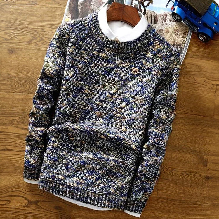 Pull En Laine Theodore Willow Col Ras Du Cou Tricot Géométrique Multicolore Pour L Hiver