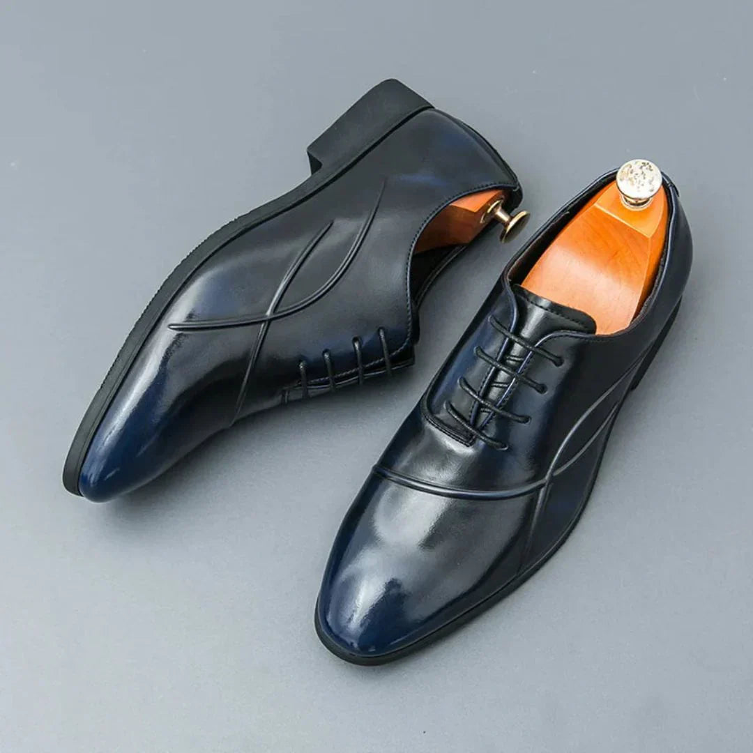 Thorne Ember Oxfords Deux Tons En Cuir Pour Homme À Pointe Avec Semelle En Caoutchouc