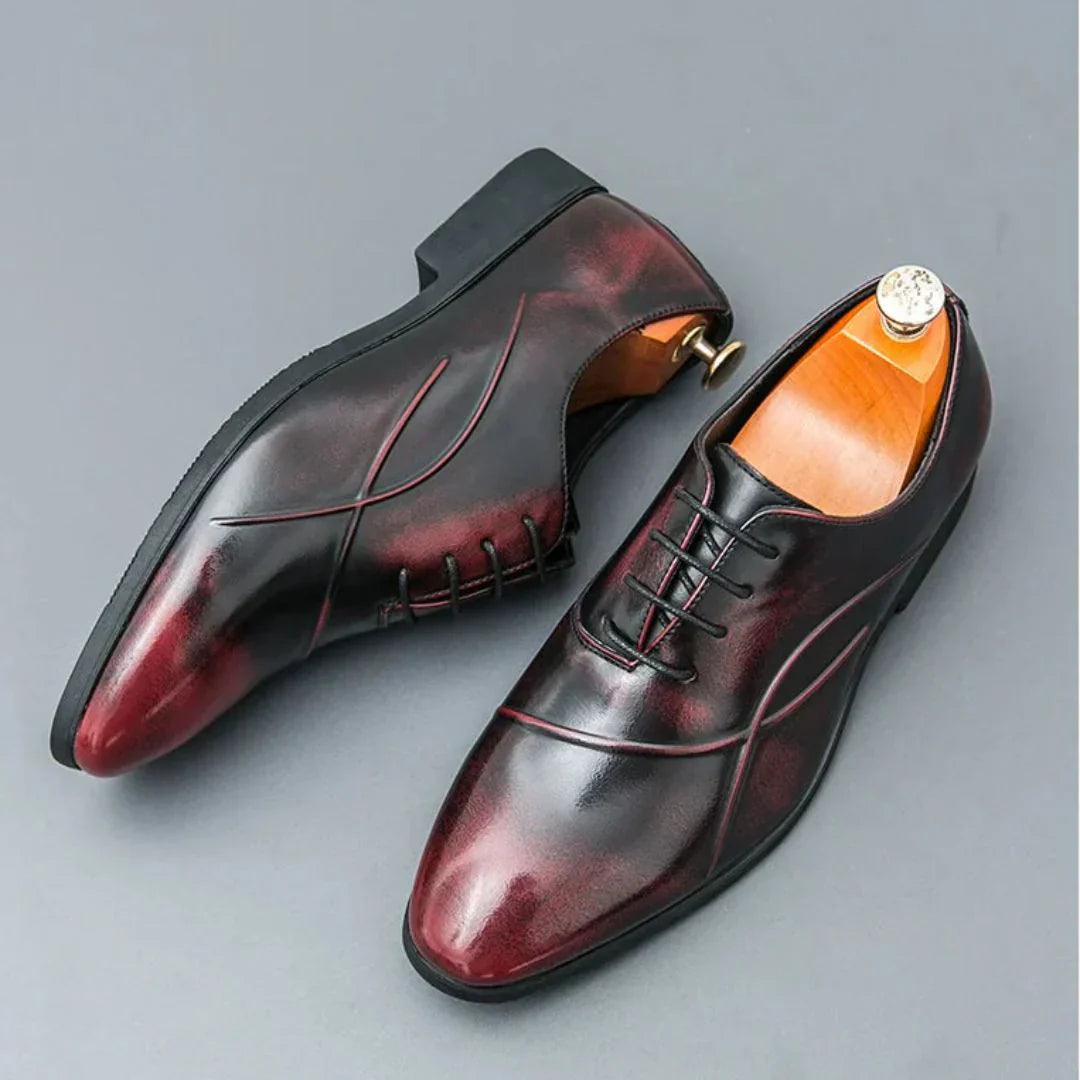Thorne Ember Oxfords Deux Tons En Cuir Pour Homme À Pointe Avec Semelle En Caoutchouc