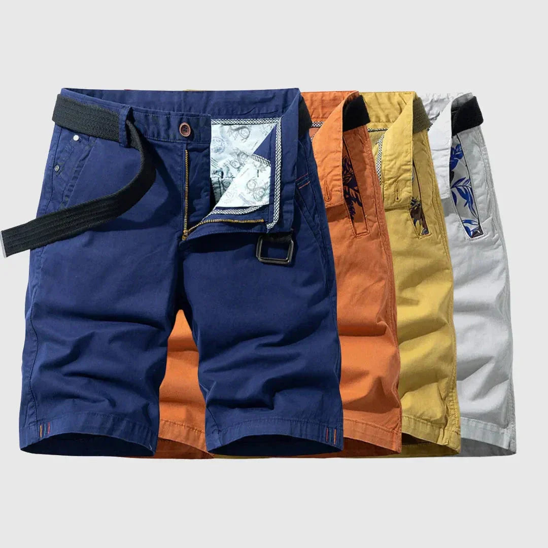 Tim Zipper Fly Shorts Coton Stretch Pour Homme Avec Doublure Florale Des Poches Et Ceinture