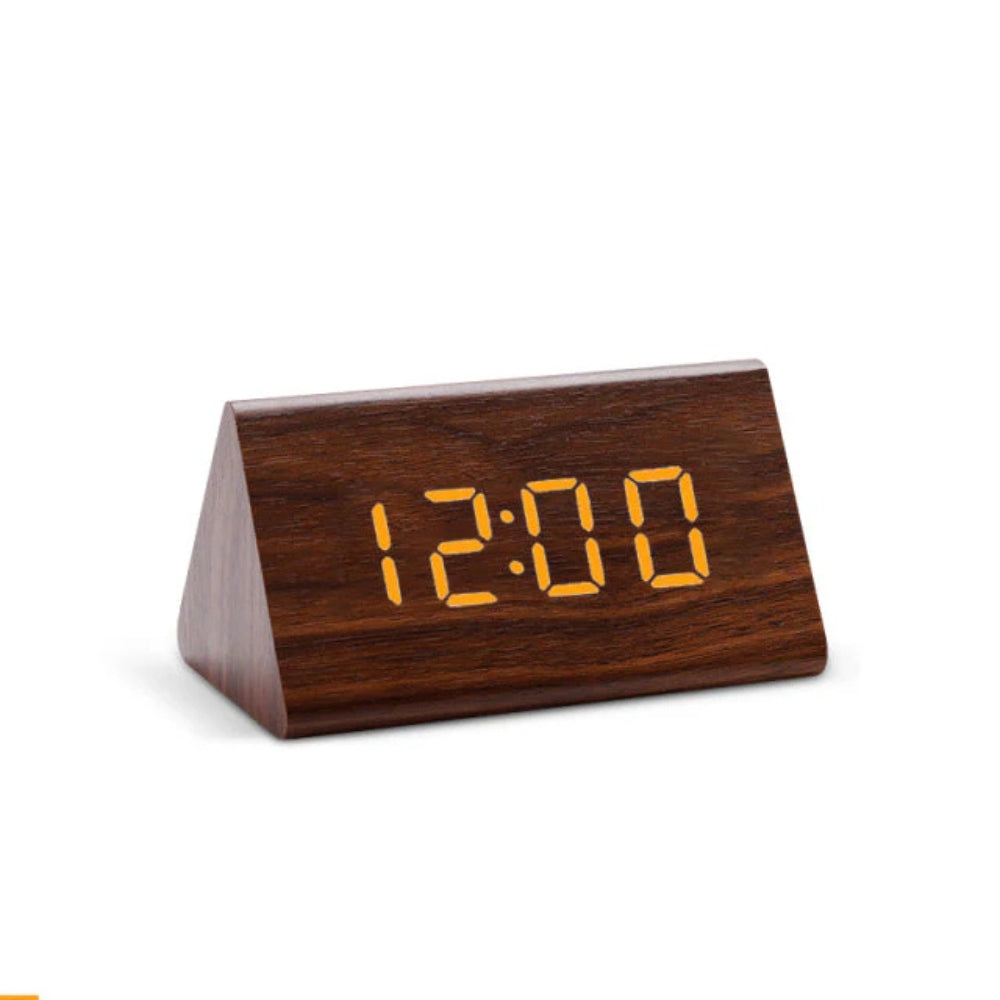 Réveil Minimaliste En Bois À LED Avec Affichage De Température Design Amawinc Pour Table De Nuit Ou Bureau