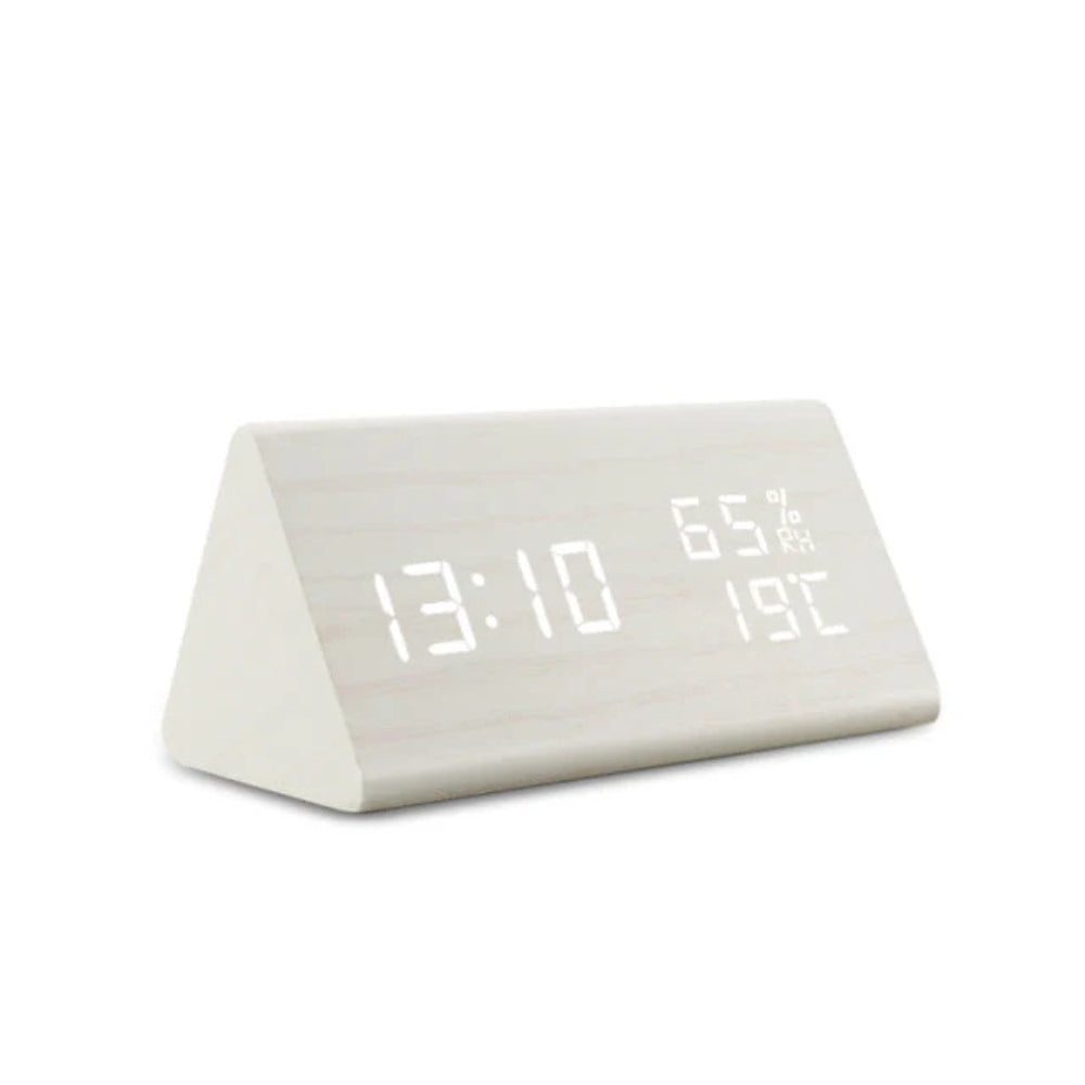 Réveil Minimaliste En Bois À LED Avec Affichage De Température Design Amawinc Pour Table De Nuit Ou Bureau
