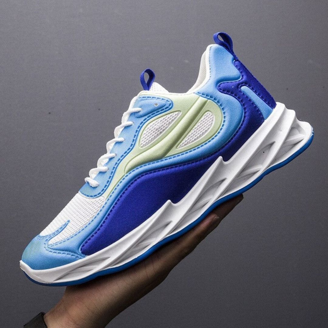 Tobias Volt Baskets Homme Respirantes En Maille Légère Avec Semelle Sculptée Et Accents Colorés