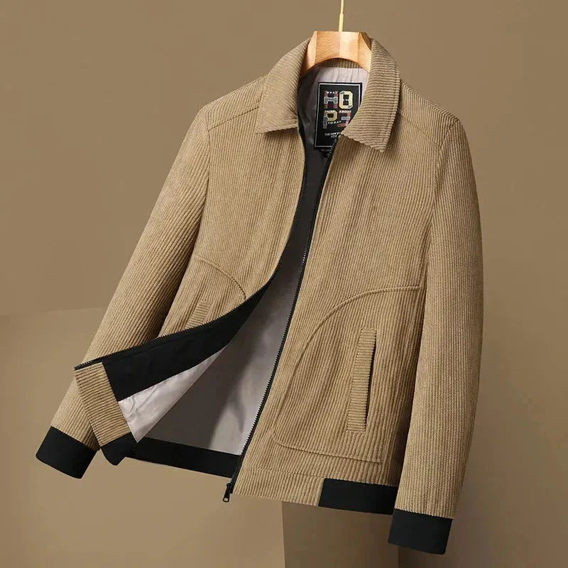 Veste Tom En Velours Côtelé Pour Homme Amawinc Col Rabattu Coupe Ajustée Premium De Qualité