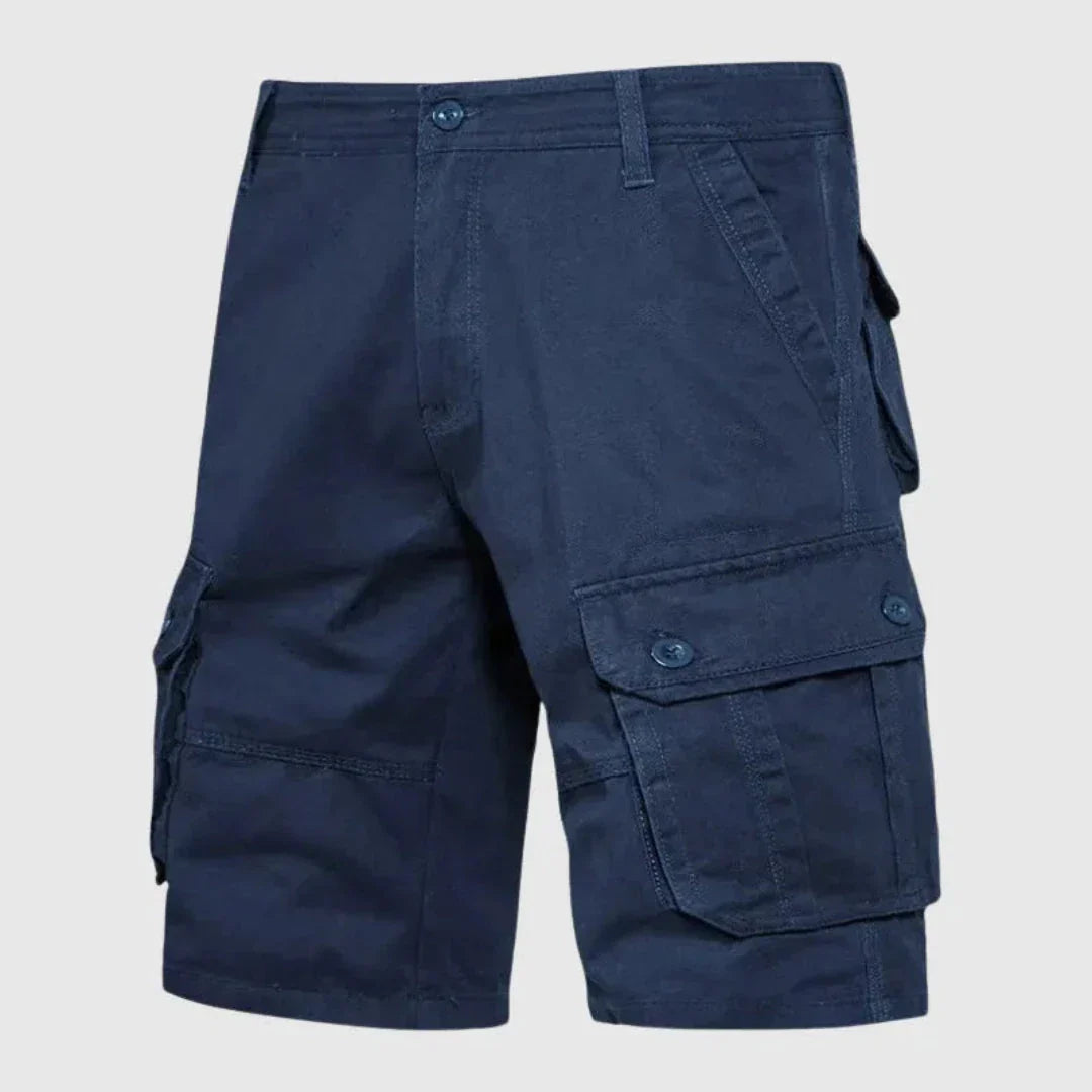 Amawinc Shorts Cargo Multiples Poches Coton Sergé Respirants Durables Pour Plein Air Aventure Cinq Coloris