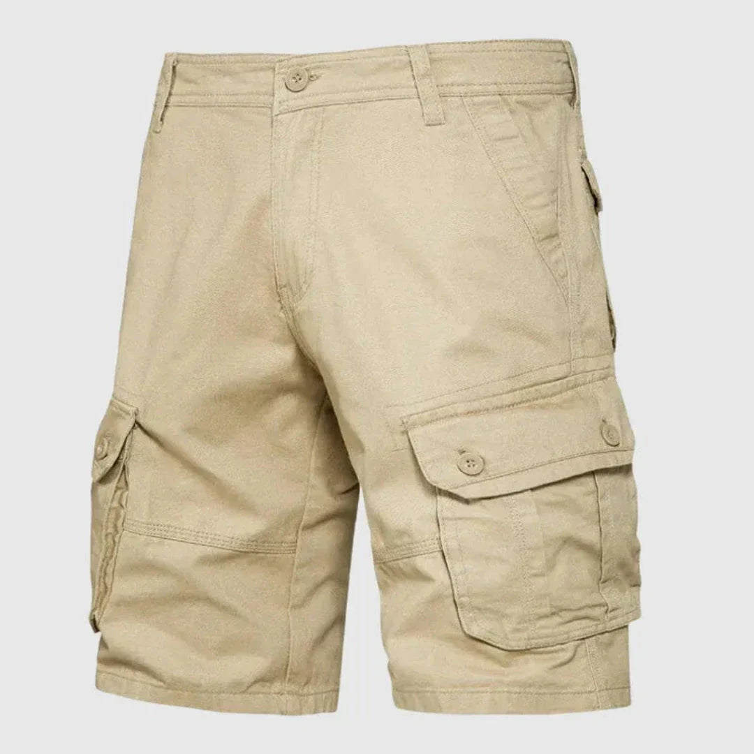 Amawinc Shorts Cargo Multiples Poches Coton Sergé Respirants Durables Pour Plein Air Aventure Cinq Coloris