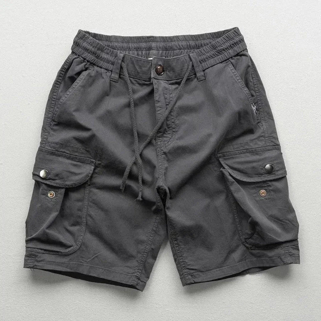 Shorts Cargo Pour Homme Respirants En Coton À Taille Élastique Idéales Pour Randonnée Voyage Activités Outdoor