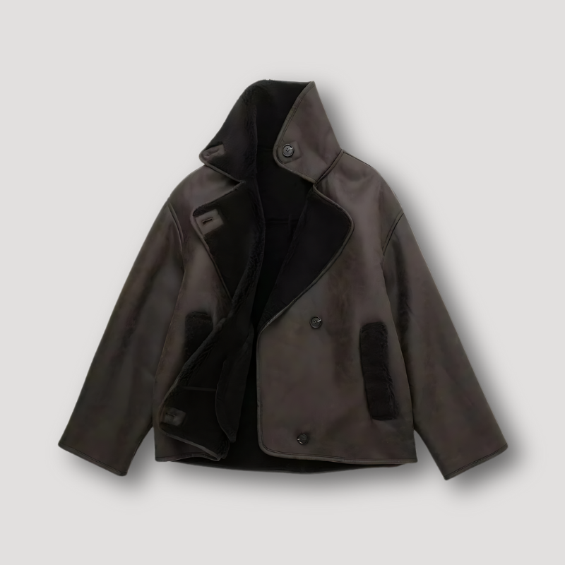 Brayna Aviator Jacket in Faux Fur Sherpa Plüsch