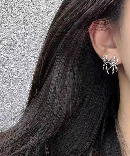 Boucles d'oreilles uniques en forme d'araignée en soie et cuivre surdoré - Amawinc