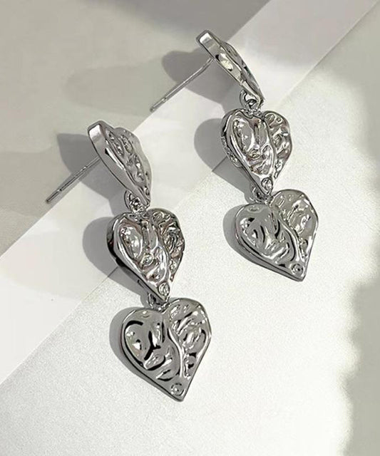 Boucles d'oreilles pendantes uniques en alliage de soie et métal Love - Amawinc