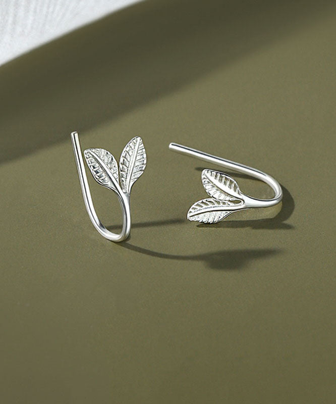 Boucles d'oreilles créoles uniques en argent sterling et soie, petites et tendres fleurs - Amawinc