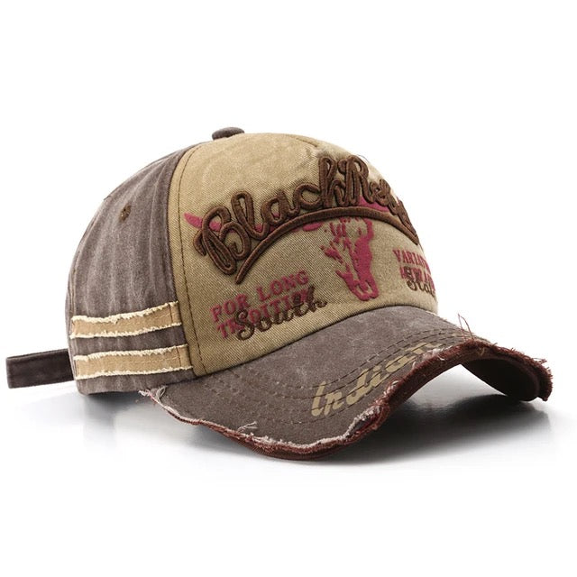 Casquette Trucker Black Rebel En Coton Avec Lettres Brodées Et Détails Usés Réglable Snapback