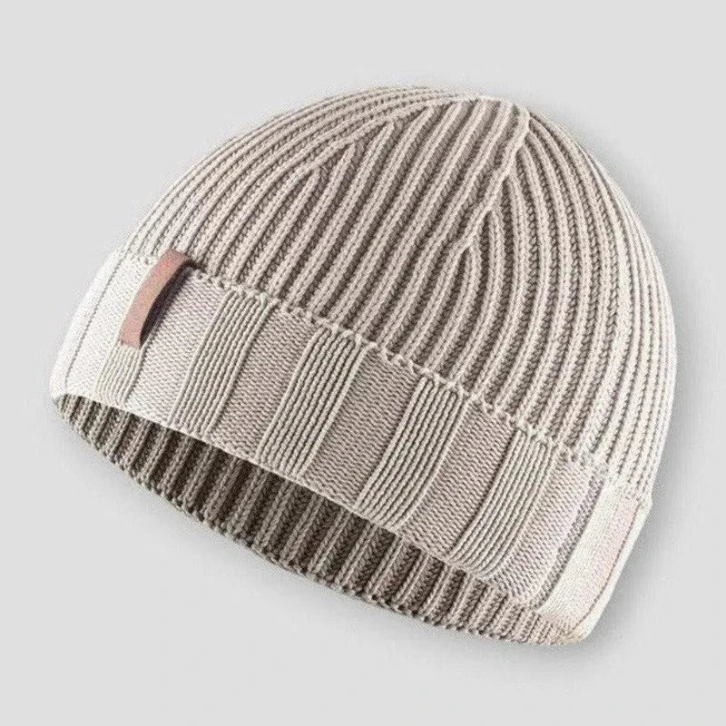 Bonnet Tricoté Unisexe À Côtes Plié Mélange Coton Confort Chaleur Léger Et Isolant