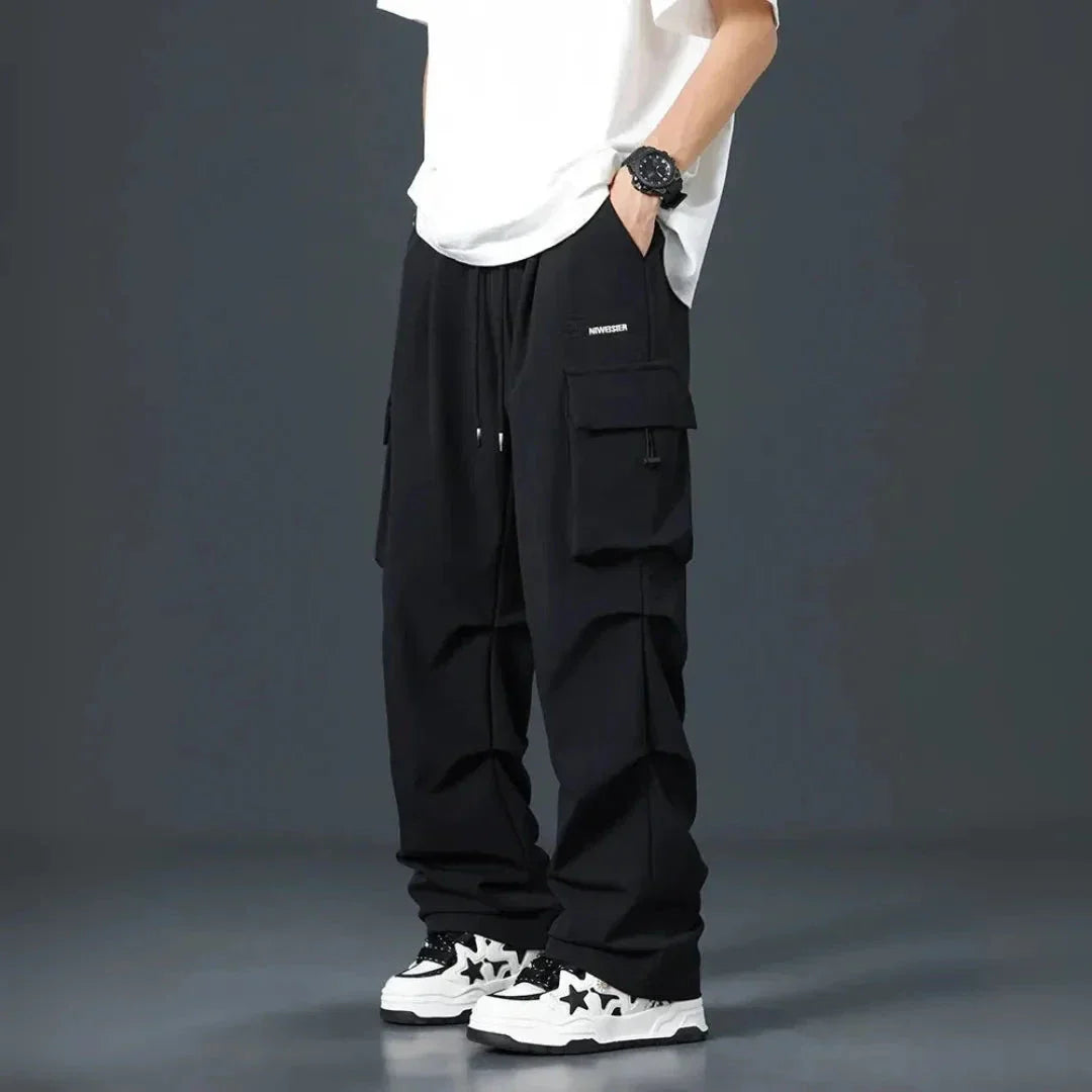 Waylynn Pantalon Cargo Oversize Pour Homme Jambe Large Multiples Poches Streetwear Confortable