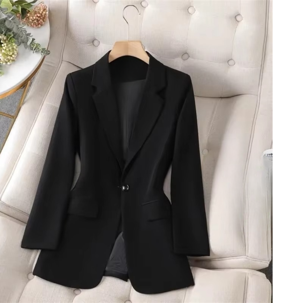 Veste Verte Pour Femme À Bouton Unique Blazer Formelle Pour Bureau Avec Manches Longues