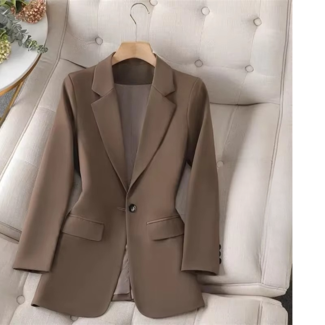 Veste Verte Pour Femme À Bouton Unique Blazer Formelle Pour Bureau Avec Manches Longues