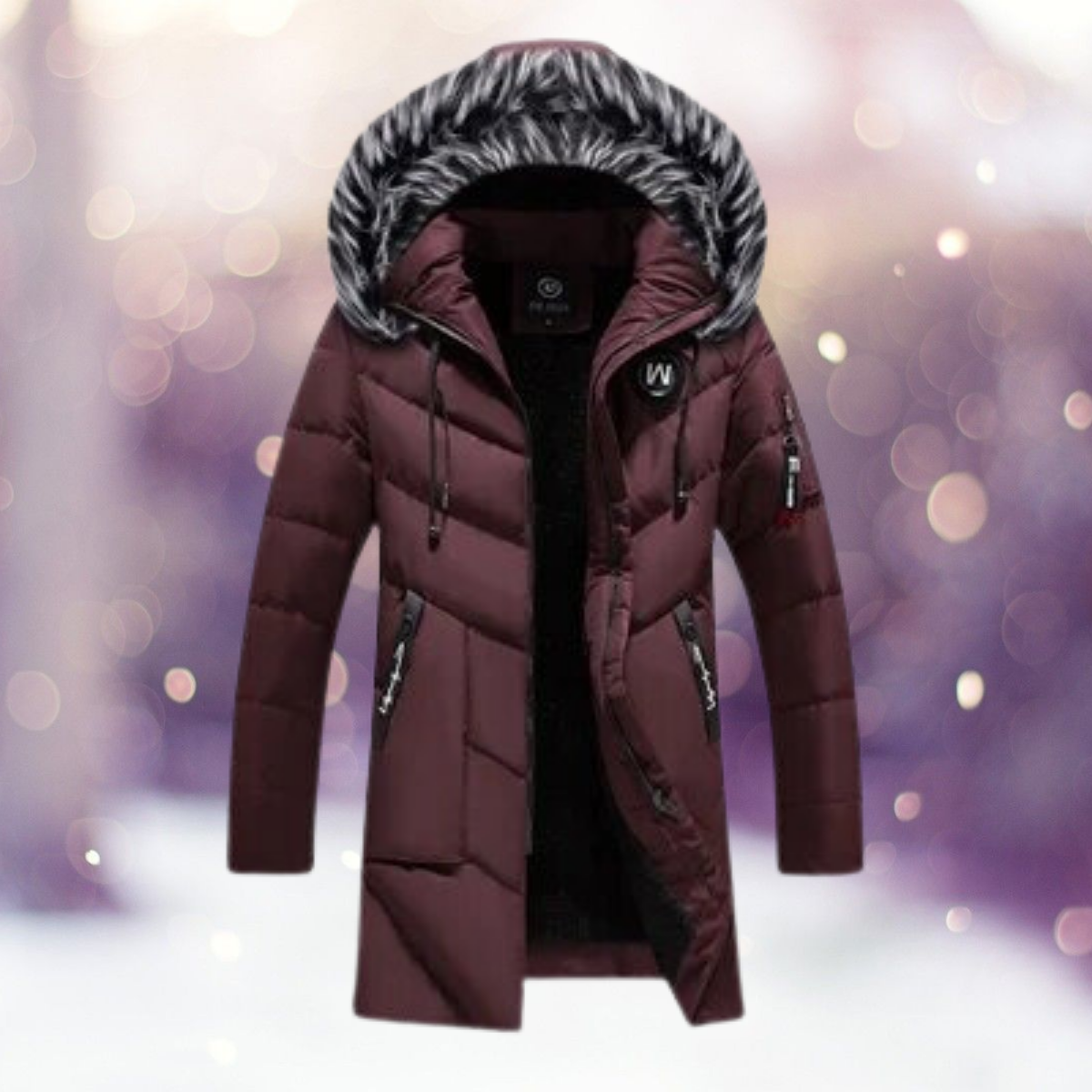 Yievelle Thermoparka Windbreaker with Fur Trim