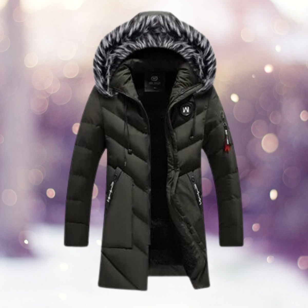 Yievelle Thermoparka Windbreaker with Fur Trim