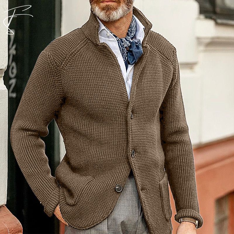 Damian Cardigan En Coton Pour Hommes Amawinc Confort Intemporel Et Style Smart Casual Maille Structurée