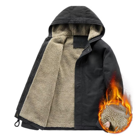 Veste À Capuche Matelassée En Coton Isolante Pour Homme Amawinc Coupe Décontractée Doublure Polaire Chaude Hiver