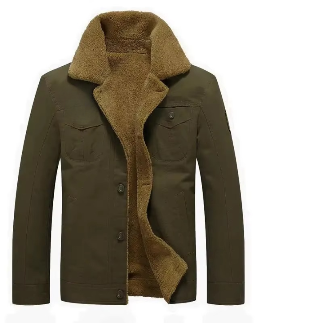 Veste Militaire En Coton Avec Doublure Shearling Pour Automne Et Hiver Parka Pour Homme Coupe Regular