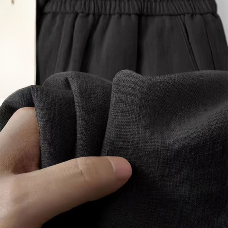 Pantalon Homme Lin Coton Léger À Coupe Droite Décontracté Confort Quotidien Pour Style Moderne