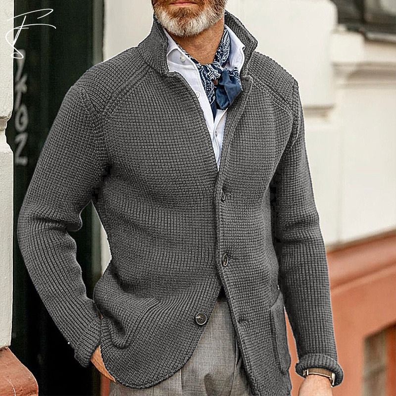 Damian Cardigan En Coton Pour Hommes Amawinc Confort Intemporel Et Style Smart Casual Maille Structurée