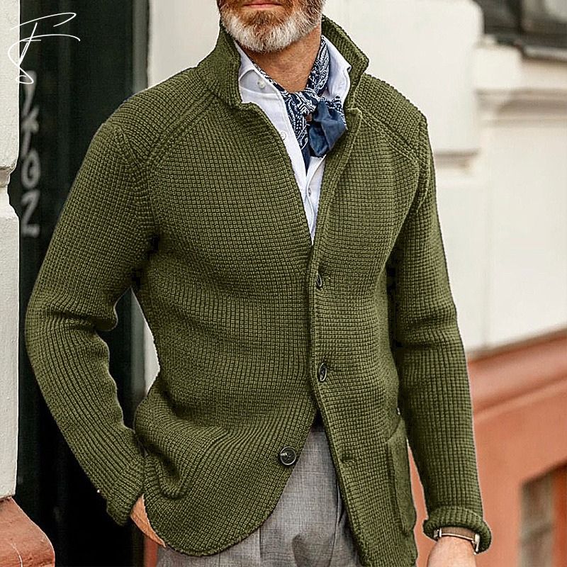 Damian Cardigan En Coton Pour Hommes Amawinc Confort Intemporel Et Style Smart Casual Maille Structurée