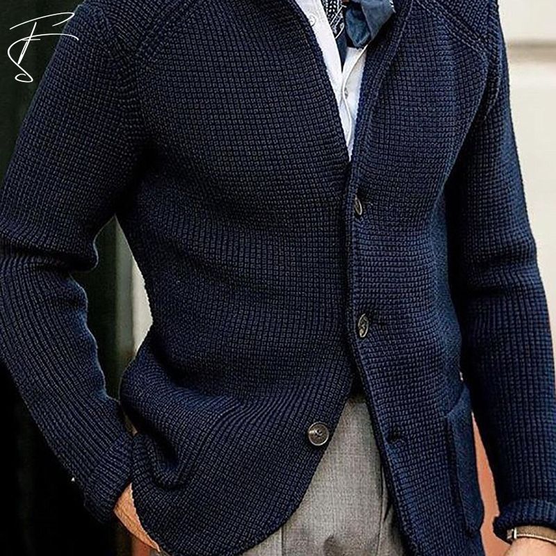 Damian Cardigan En Coton Pour Hommes Amawinc Confort Intemporel Et Style Smart Casual Maille Structurée