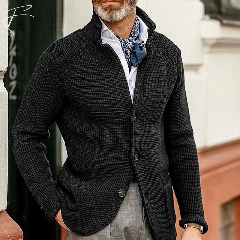 Damian Cardigan En Coton Pour Hommes Amawinc Confort Intemporel Et Style Smart Casual Maille Structurée
