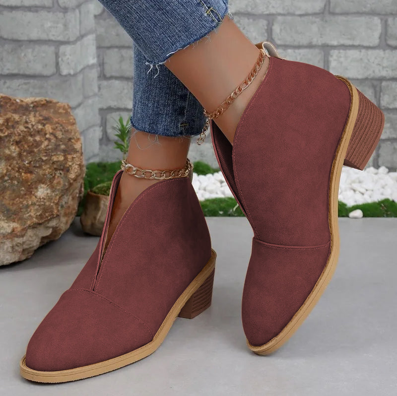 Bottines Femme V Coupe Chic Et Confortables Pour Tous Les Jours Idéales Avec Jeans Ou Robes Amawinc