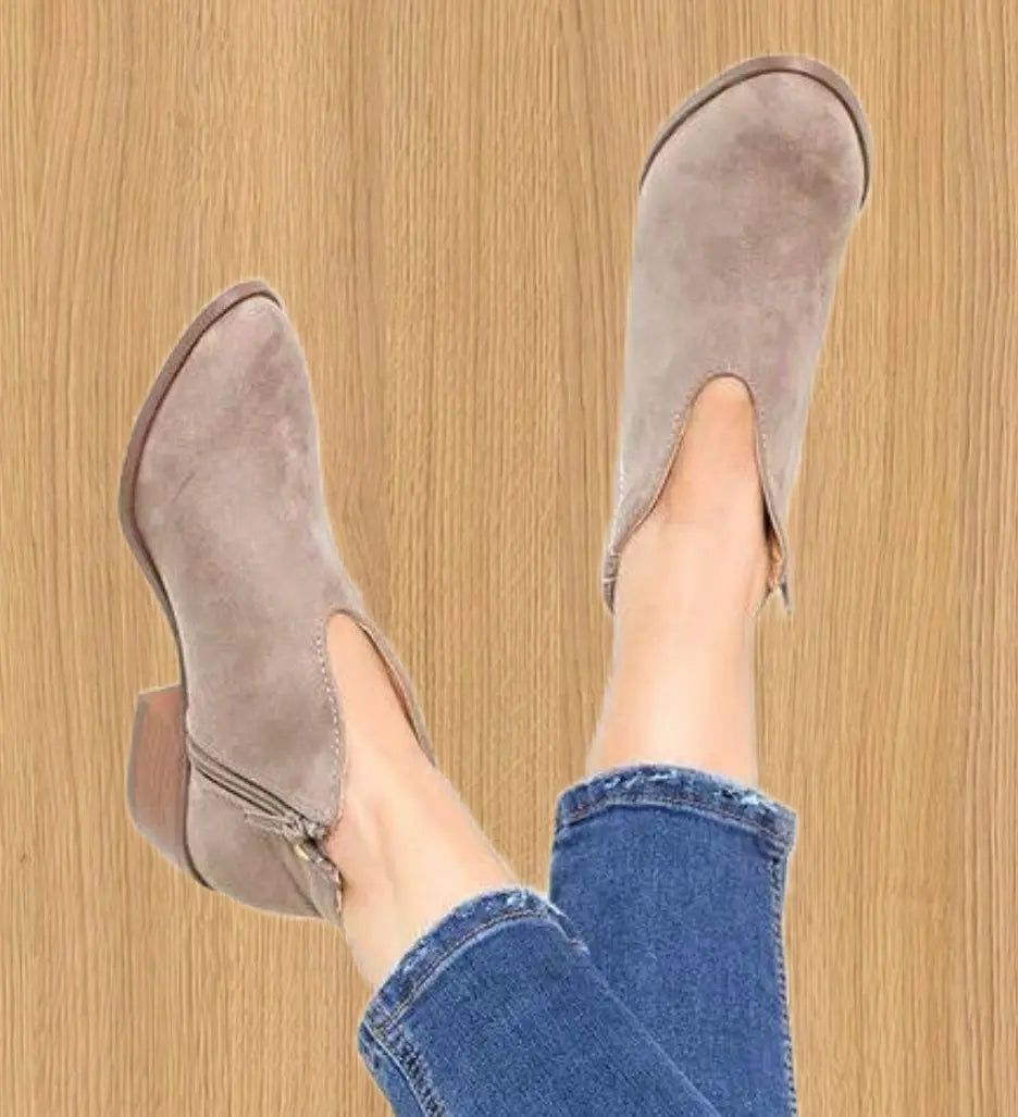 Bottines Noires À Coupe En V Pour Femmes Élégantes Et Confortables Pour Le Quotidien