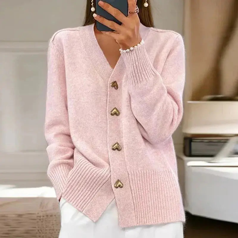 Cardigan Col V Pour Femme Chic et Confortable Pour Une Tenue Polyvalente Quotidienne