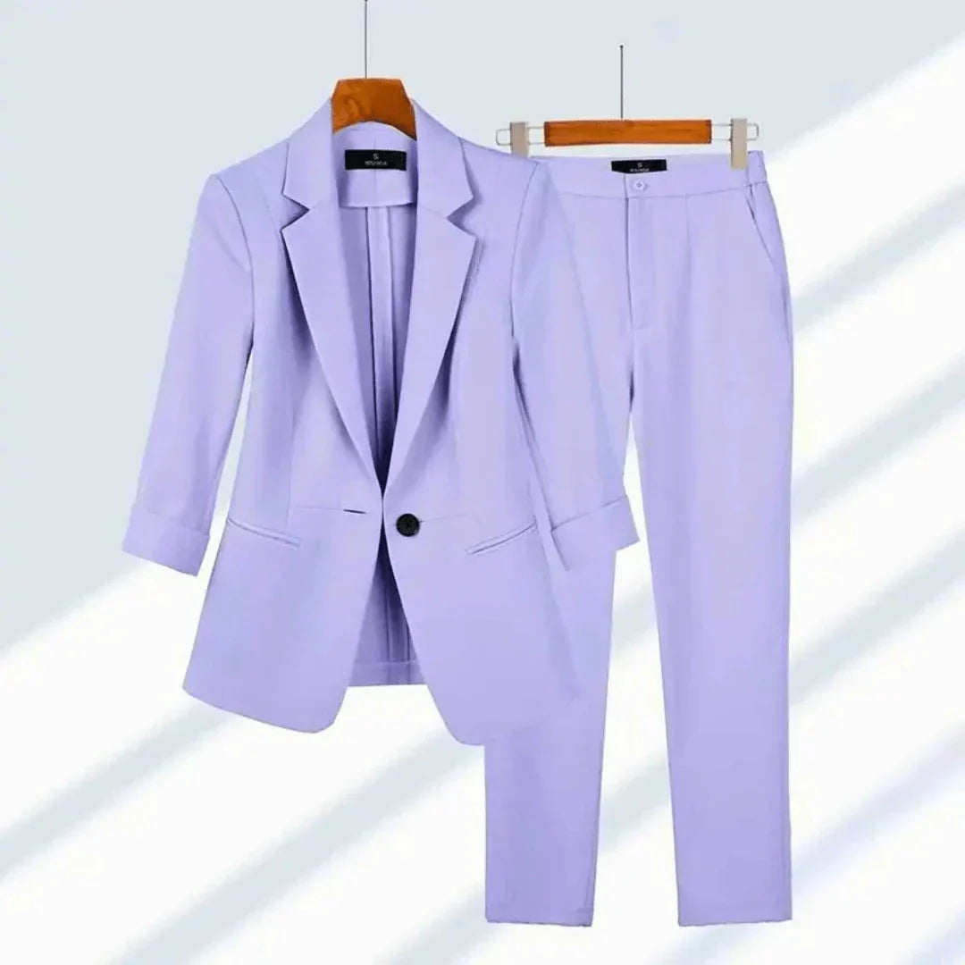 Ensemble Tailleur Pour Femme Blazer Et Pantalon Classique Deux Pièces Pour Affaires