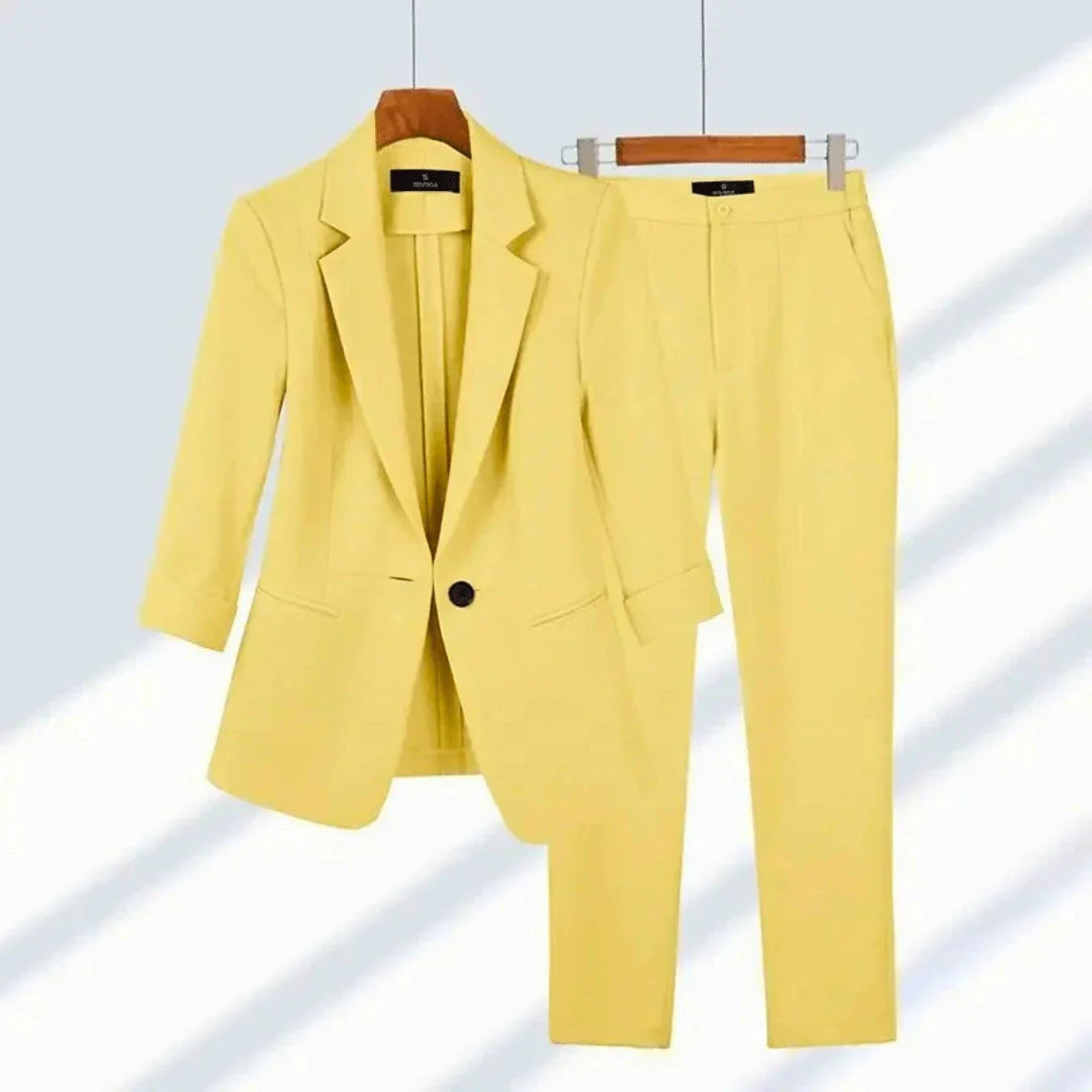 Ensemble Tailleur Pour Femme Blazer Et Pantalon Classique Deux Pièces Pour Affaires