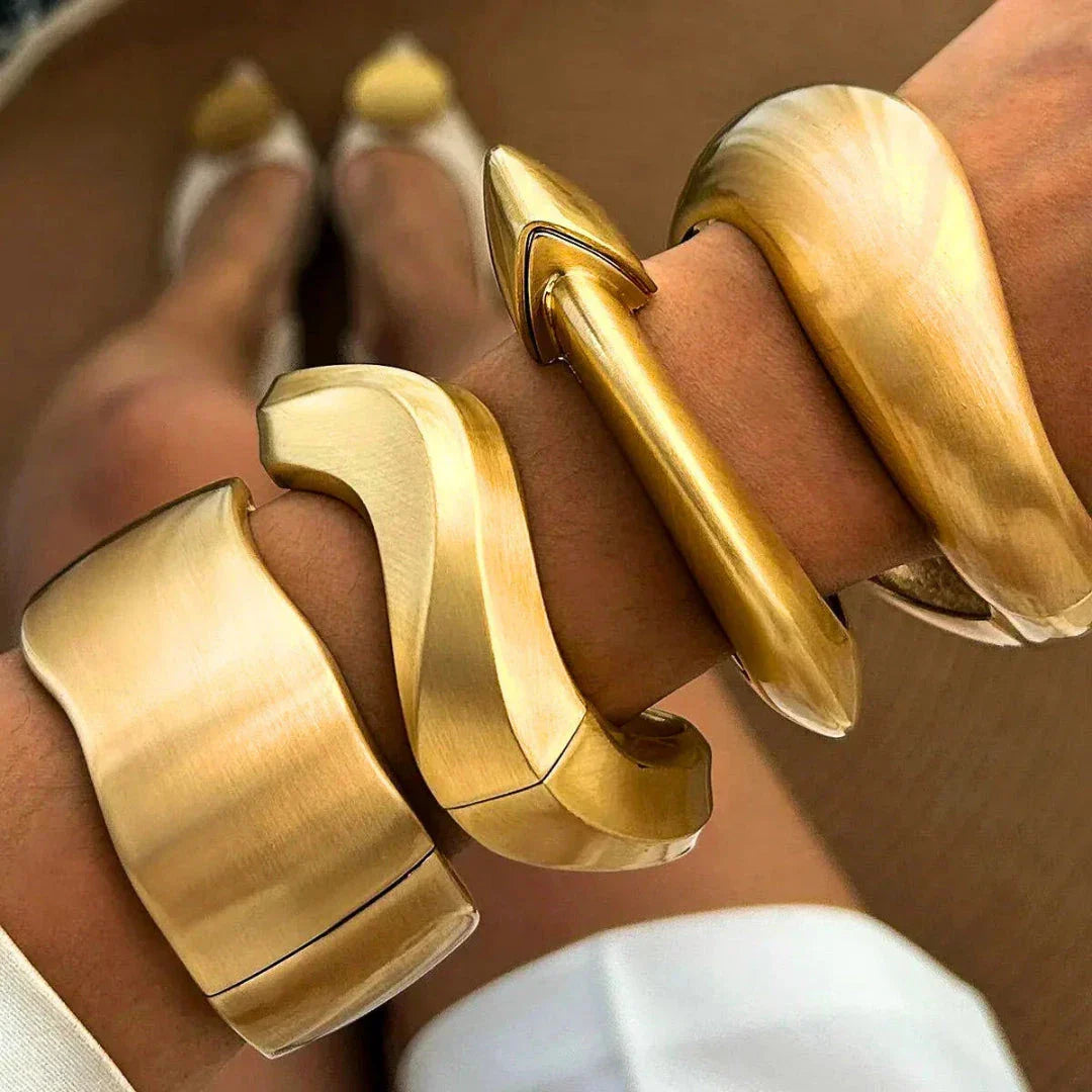Bracelets en Alliage Valencia Finition Matte Or Premium Confort Léger Pour Port Quotidien