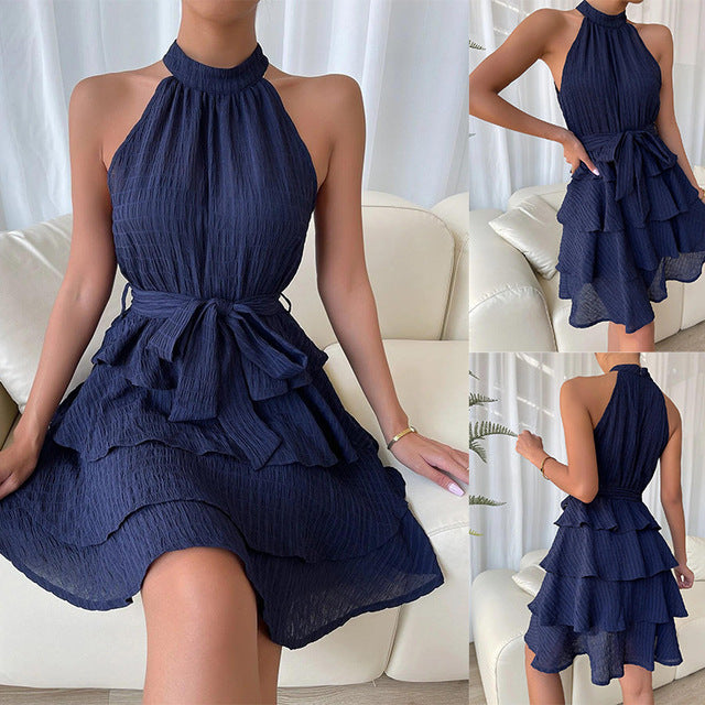 Neckholder-Kleid Valenta für Damen, gerafft