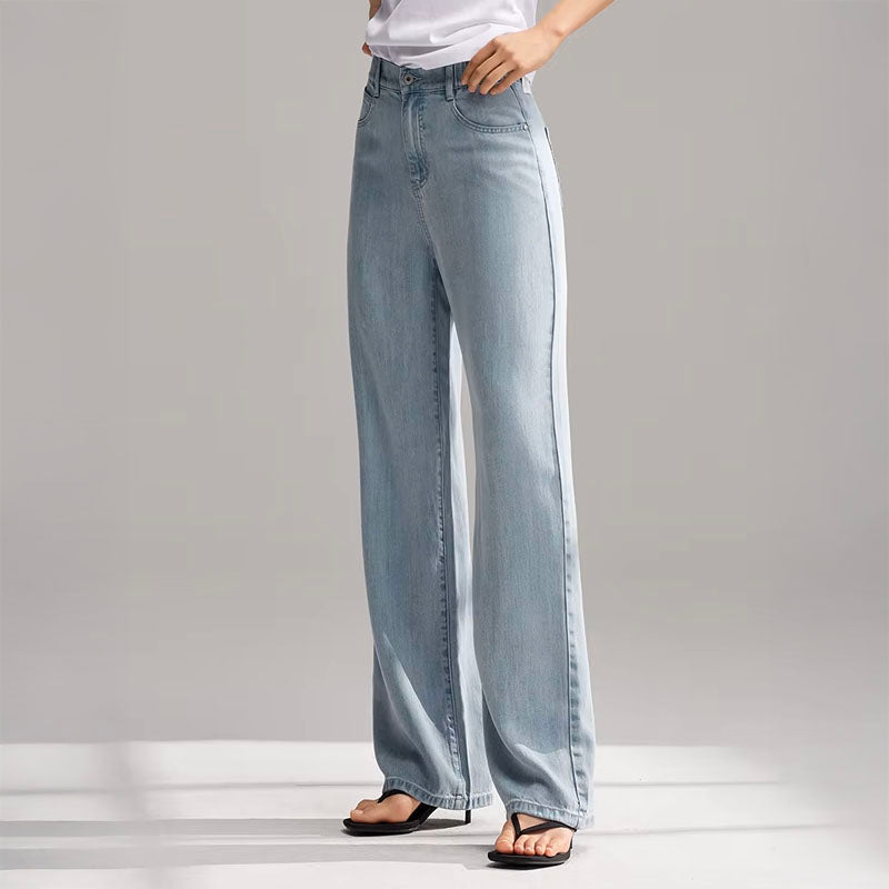 Valentina Rossi Apulia Jeans À Jambe Large Taille Haute Avec Rayure Latérale Contrastée Pour Femme