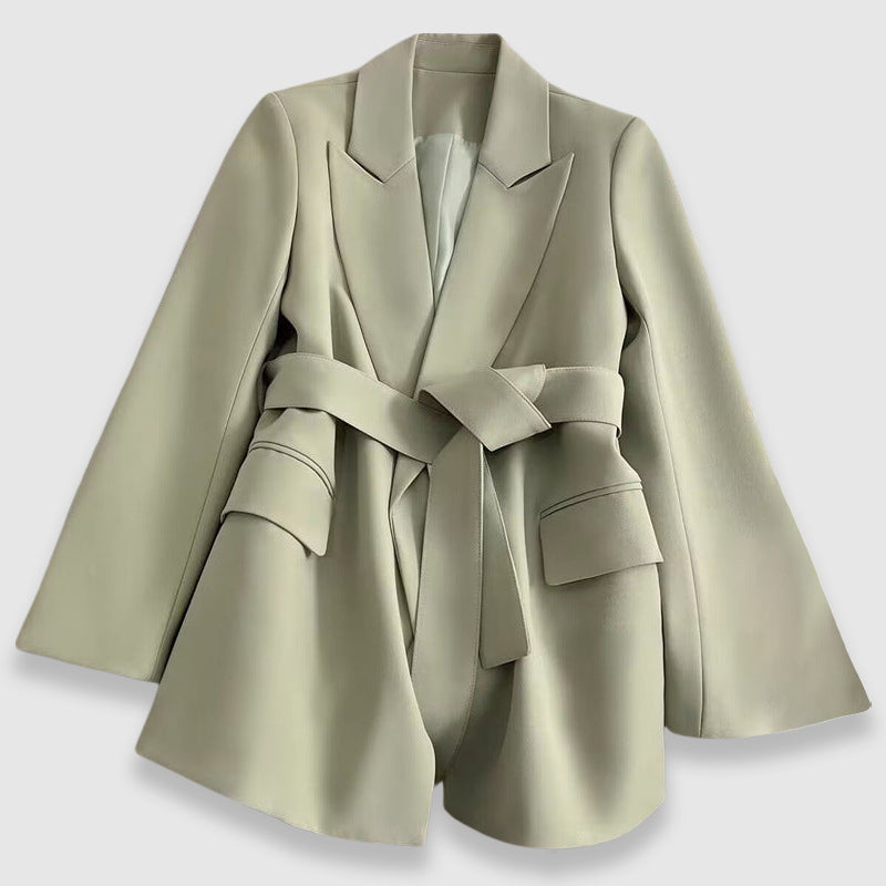 Valentina Rossi Blazer Chic Luxe Ceinturé Col en Revers Élégant Veste Tailleur Vibrante Bureau et Occasions