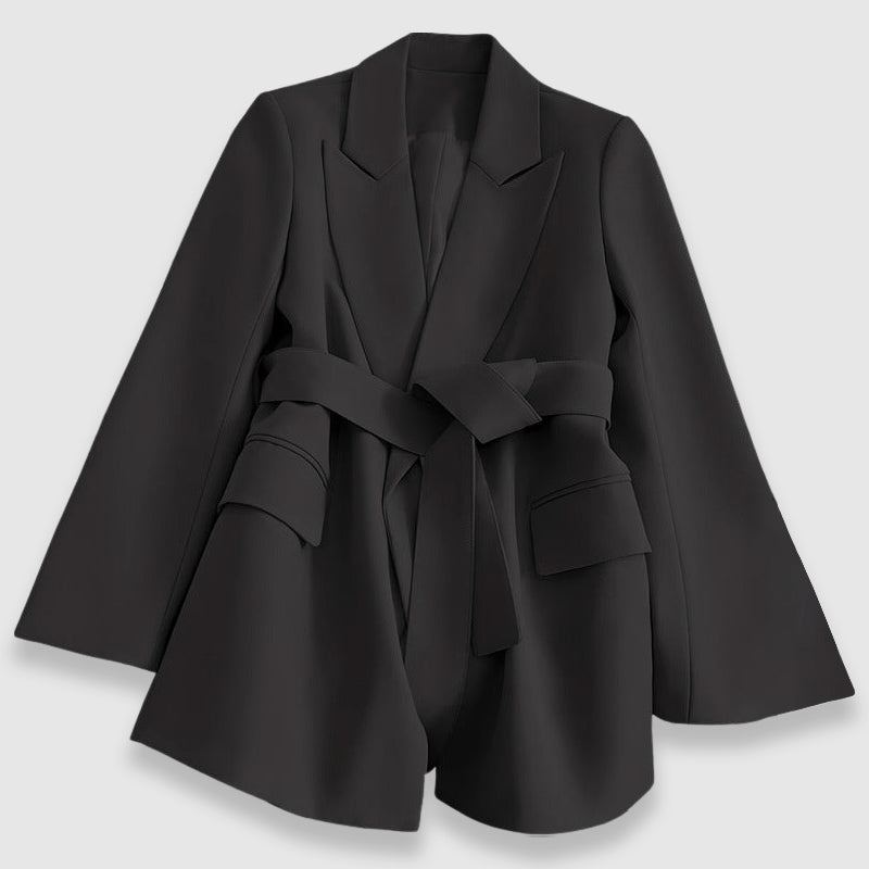 Valentina Rossi Blazer Chic Luxe Ceinturé Col en Revers Élégant Veste Tailleur Vibrante Bureau et Occasions