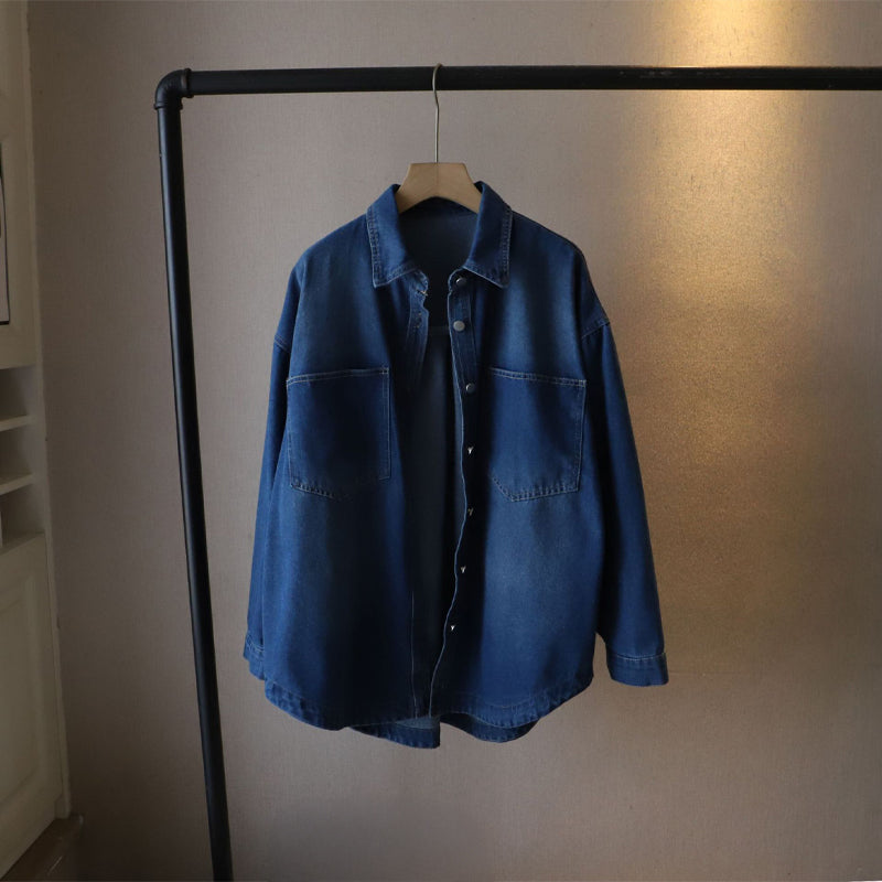Chemise Denim Cluny Valentina Rossi Poches Plaquées Utilitaire Chic Style Vintage Raffiné