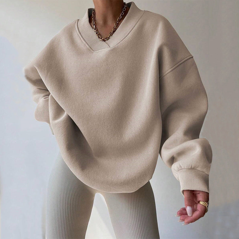 Valentina Rossi Pull Élan Aura En Maille Coton Doux Pastel Oversize Avec Col V Et Poignets Côtelés